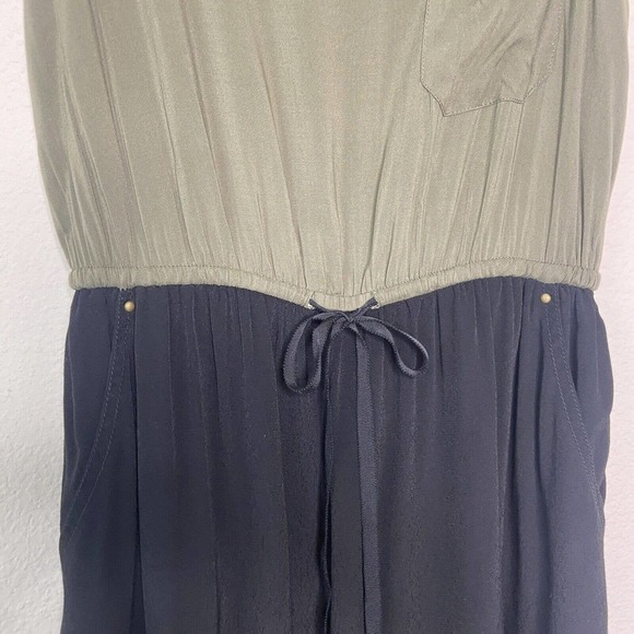 Anthropologie EDME & ESYLLTE Freya Color Block Green and Black Dress S - Picture 6 of 14